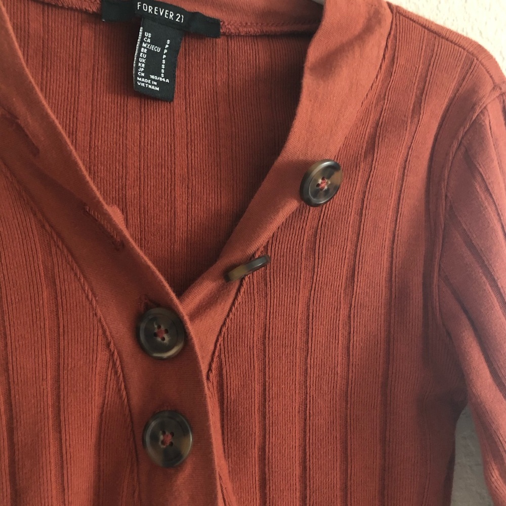 F21 Burnt Orange Long Sleeve Top - Picture 3 of 3